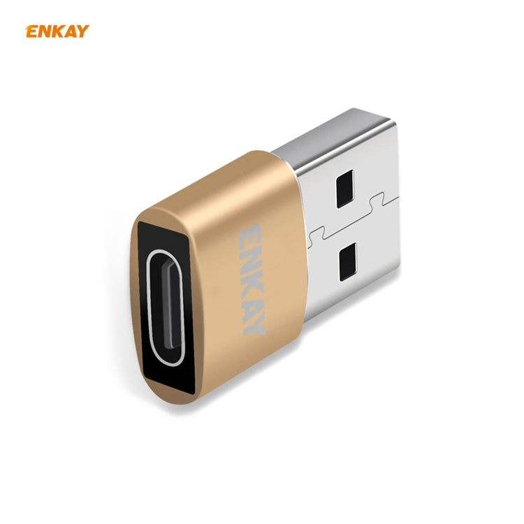 ENKAY ENK-AT105 USB Male to FemaleType-C Aluminium Alloy Adapter Converter, Support Quick Charging & Data Transmission