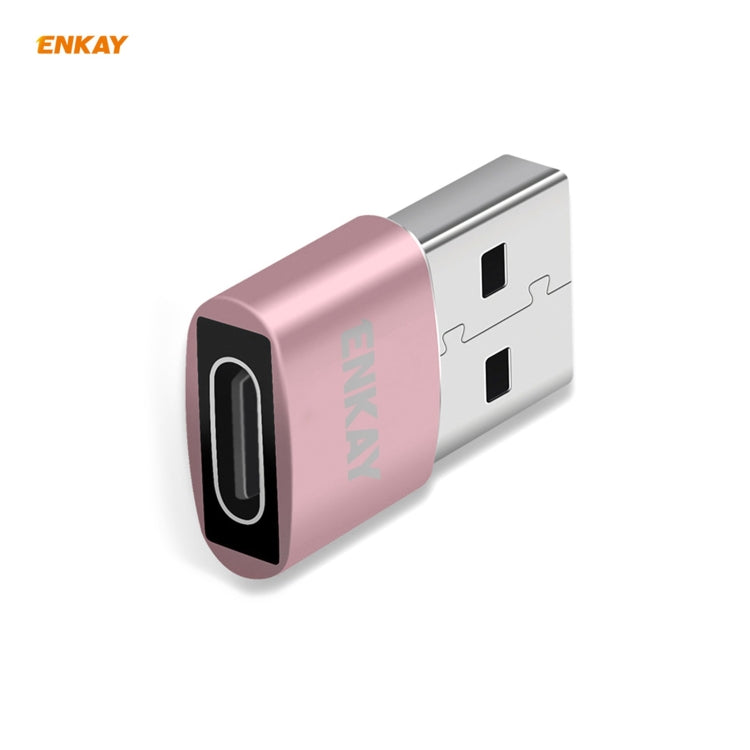 ENKAY ENK-AT105 USB Male to FemaleType-C Aluminium Alloy Adapter Converter, Support Quick Charging & Data Transmission