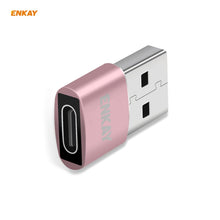 Load image into Gallery viewer, ENKAY ENK-AT105 USB Male to FemaleType-C Aluminium Alloy Adapter Converter, Support Quick Charging &amp; Data Transmission