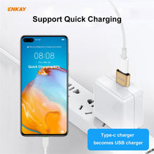 Load image into Gallery viewer, ENKAY ENK-AT105 USB Male to FemaleType-C Aluminium Alloy Adapter Converter, Support Quick Charging &amp; Data Transmission
