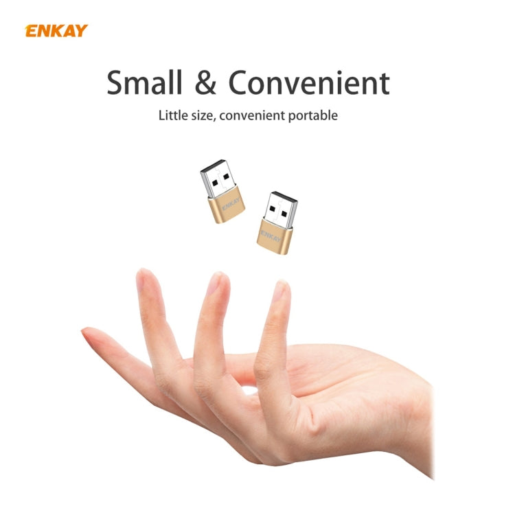 ENKAY ENK-AT105 USB Male to FemaleType-C Aluminium Alloy Adapter Converter, Support Quick Charging & Data Transmission