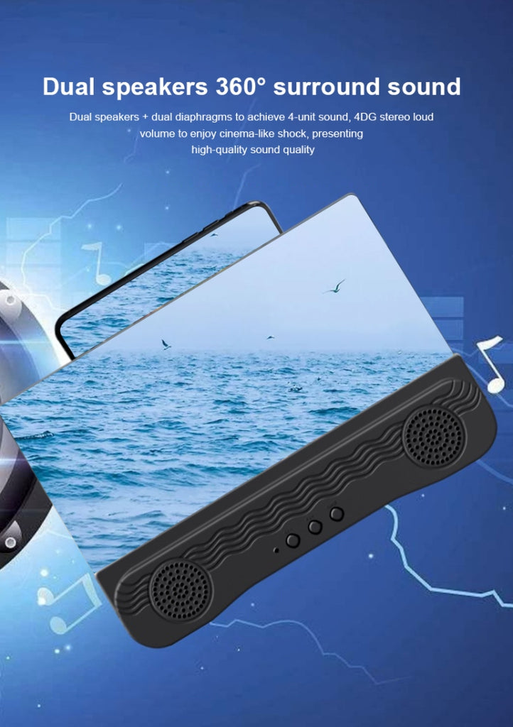 K9 Anti-Ultraviolet Bluetooth Speaker 14 Inch HD Mobile Phone Screen Amplifier Holder Emergency Power Supply