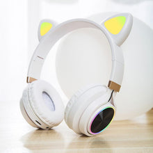 Load image into Gallery viewer, P28 Cat Ear Wired Headphone Muisc Stereo Headset with Microphone
