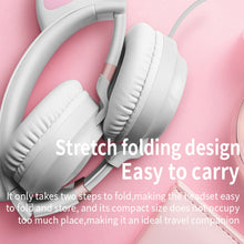 Load image into Gallery viewer, P28 Cat Ear Wired Headphone Muisc Stereo Headset with Microphone