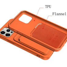 Load image into Gallery viewer, TPU + Flannel Lining Shockproof  Case with Card Slots, For iPhone 11 Pro Max, For iPhone 11, For iPhone 11 Pro