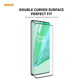 For OnePlus 9 Pro ENKAY Hat-Prince 0.26mm 9H 3D Explosion-proof Full Screen Curved Heat Bending Tempered Glass Film