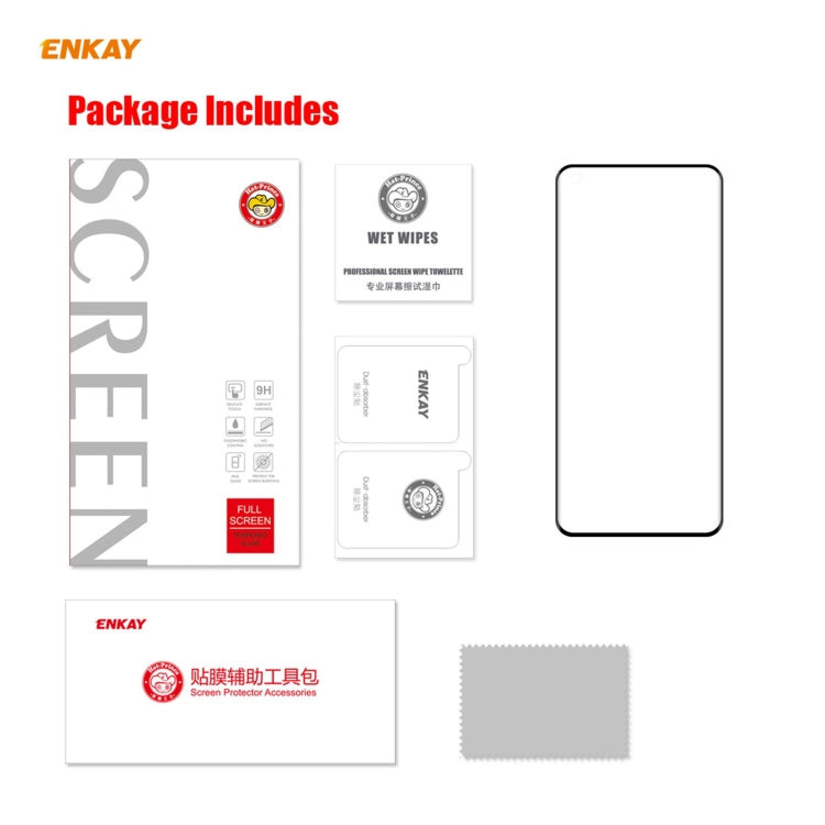 For OnePlus 9 Pro ENKAY Hat-Prince 0.26mm 9H 3D Explosion-proof Full Screen Curved Heat Bending Tempered Glass Film
