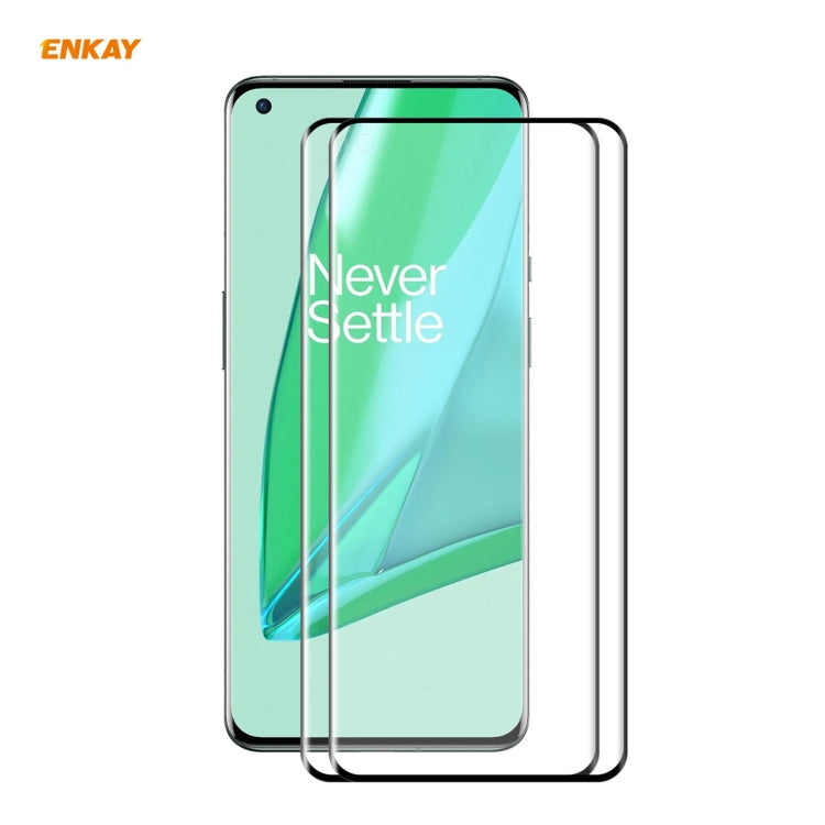 For OnePlus 9 Pro ENKAY Hat-Prince 0.26mm 9H 3D Explosion-proof Full Screen Curved Heat Bending Tempered Glass Film