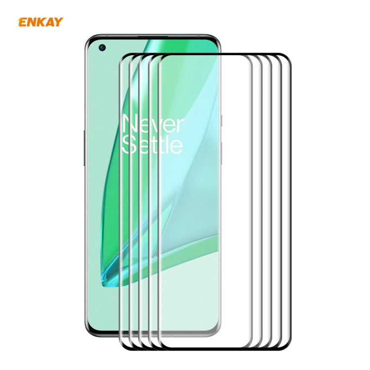 For OnePlus 9 Pro ENKAY Hat-Prince 0.26mm 9H 3D Explosion-proof Full Screen Curved Heat Bending Tempered Glass Film