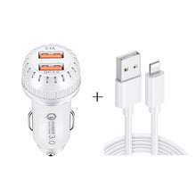 Load image into Gallery viewer, YSY-349 QC3.0 Dual Port USB Car Charger + 3A USB to 8 Pin Data Cable, Length: 1m, with 8 Pin Cable