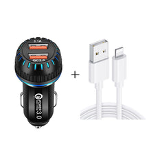 Load image into Gallery viewer, YSY-349 QC3.0 Dual Port USB Car Charger + 3A USB to 8 Pin Data Cable, Length: 1m, with 8 Pin Cable