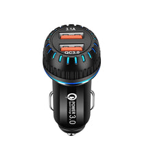 Load image into Gallery viewer, YSY-349 QC3.0 Dual Port USB Car Charger + 3A USB to USB-C / Type-C Data Cable, Length: 1m, with USB-C / Type-C Cable