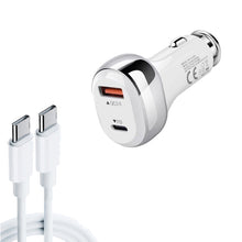 Load image into Gallery viewer, YSY-312PD QC3.0 18W USB + PD 20W USB-C / Type-C Car Charger with Type-C to Type-C Data Cable, PD 20W with Type-C to Type-C Cable