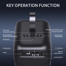 Load image into Gallery viewer, BT08 Portable Cylindrical Bluetooth Speaker, Supports TF card / FM / 3.5mm AUX / U Disk