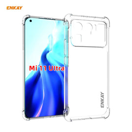 For Xiaomi Mi 11 Ultra Hat-Prince ENKAY Clear TPU Shockproof Case Soft Anti-slip Cover + 3D Full Screen PET Curved Hot Bending HD Screen Protector Soft Film Support Fingerprint Unlock