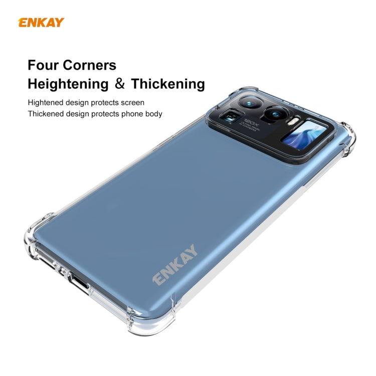 For Xiaomi Mi 11 Ultra Hat-Prince ENKAY Clear TPU Shockproof Case Soft Anti-slip Cover + 3D Full Screen PET Curved Hot Bending HD Screen Protector Soft Film Support Fingerprint Unlock
