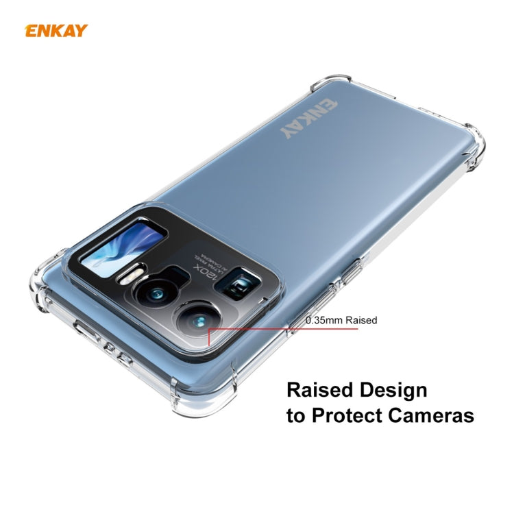 For Xiaomi Mi 11 Ultra Hat-Prince ENKAY Clear TPU Shockproof Case Soft Anti-slip Cover + 3D Full Screen PET Curved Hot Bending HD Screen Protector Soft Film Support Fingerprint Unlock