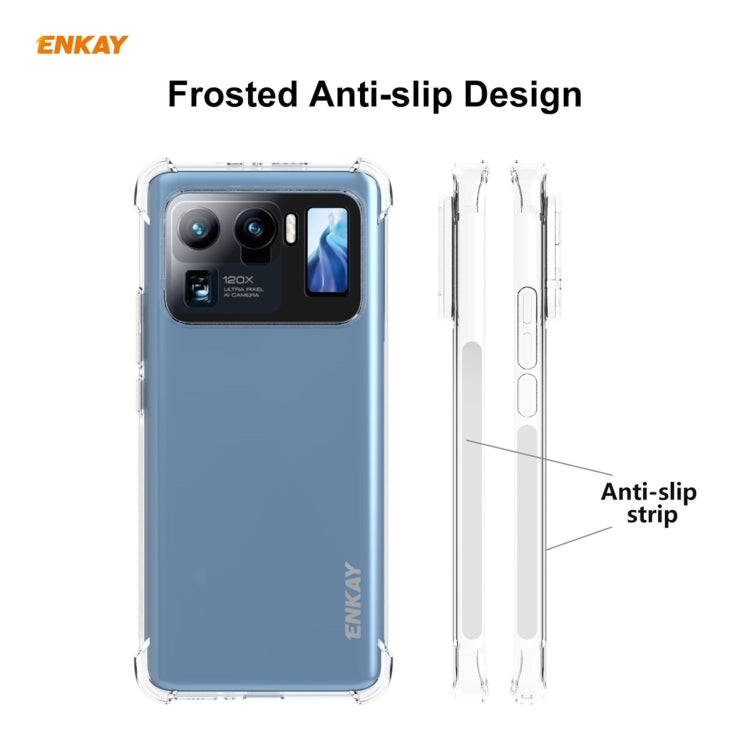 For Xiaomi Mi 11 Ultra Hat-Prince ENKAY Clear TPU Shockproof Case Soft Anti-slip Cover + 3D Full Screen PET Curved Hot Bending HD Screen Protector Soft Film Support Fingerprint Unlock