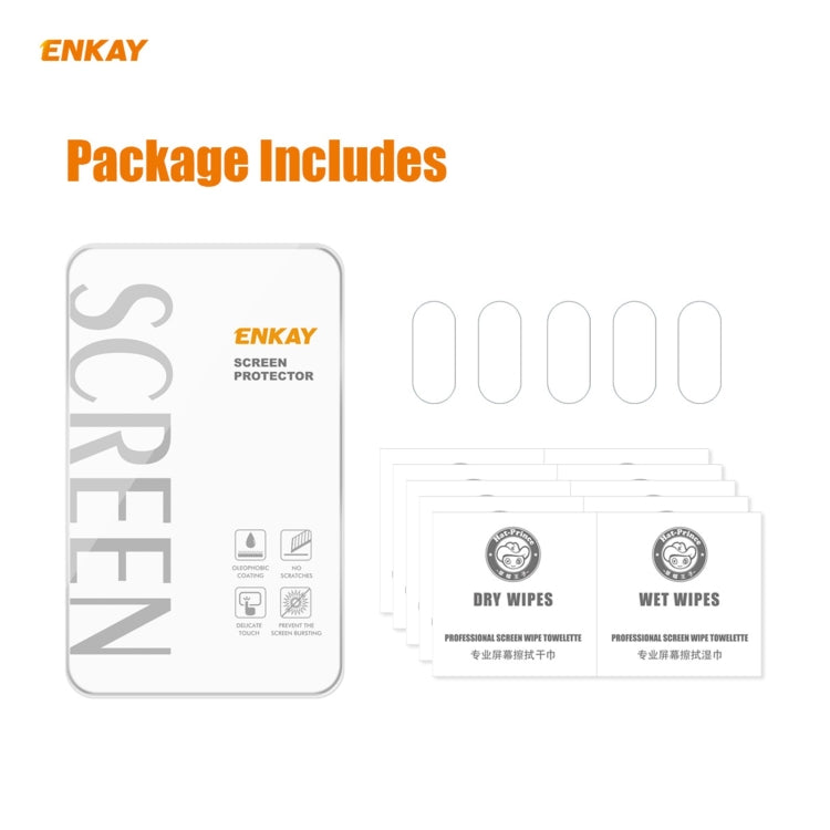 5 PCS Hat-Prince ENKAY 0.2mm 9H 2.15D Round Edge Rear Camera Lens Tempered Glass Film Protector