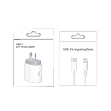 Load image into Gallery viewer, PD 20W PD 3.0 Travel Fast Charger Power Adapter with USB-C / Type-C to 8 Pin Fast Charge Data Cable, AU Plug