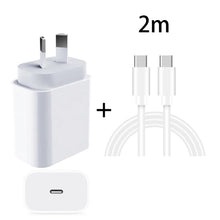 Load image into Gallery viewer, 20W PD 3.0 Travel Fast Charger Power Adapter with USB-C / Type-C to Type-C Fast Charge Data Cable, AU Plug, 1m, 2m