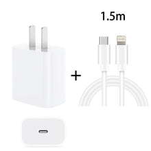Load image into Gallery viewer, PD 20W Single USB-C / Type-C Port Travel Charger + 3A PD3.0 USB-C / Type-C to 8 Pin Fast Charge Data Cable Set, US Plug, 20W US Plug + PD Cable 1.5m, 20W US Plug + PD Cable 2m