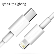 Load image into Gallery viewer, PD 20W Single USB-C / Type-C Port Travel Charger + 3A PD3.0 USB-C / Type-C to 8 Pin Fast Charge Data Cable Set, US Plug, 20W US Plug + PD Cable 1.5m, 20W US Plug + PD Cable 2m