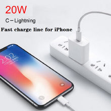 Load image into Gallery viewer, PD 20W Single USB-C / Type-C Port Travel Charger + 3A PD3.0 USB-C / Type-C to 8 Pin Fast Charge Data Cable Set, US Plug, 20W US Plug + PD Cable 1.5m, 20W US Plug + PD Cable 2m