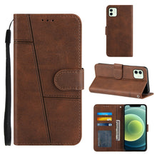 Load image into Gallery viewer, Stitching Calf Texture Buckle Horizontal Flip Leather Case with Holder &amp; Card Slots &amp; Wallet &amp; Lanyard, For iPhone 12 mini, For iPhone 11, For iPhone 11 Pro, For iPhone 11 Pro Max, For iPhone XS / X, For iPhone XR, For iPhone XS Max                    ...