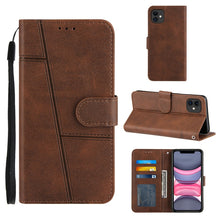 Load image into Gallery viewer, Stitching Calf Texture Buckle Horizontal Flip Leather Case with Holder &amp; Card Slots &amp; Wallet &amp; Lanyard, For iPhone 12 mini, For iPhone 11, For iPhone 11 Pro, For iPhone 11 Pro Max, For iPhone XS / X, For iPhone XR, For iPhone XS Max                    ...
