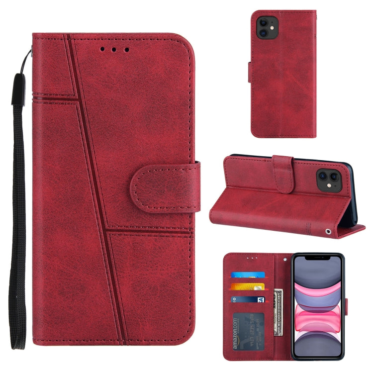 Stitching Calf Texture Buckle Horizontal Flip Leather Case with Holder & Card Slots & Wallet & Lanyard, For iPhone 12 mini, For iPhone 11, For iPhone 11 Pro, For iPhone 11 Pro Max, For iPhone XS / X, For iPhone XR, For iPhone XS Max                    ...