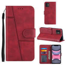 Load image into Gallery viewer, Stitching Calf Texture Buckle Horizontal Flip Leather Case with Holder &amp; Card Slots &amp; Wallet &amp; Lanyard, For iPhone 12 mini, For iPhone 11, For iPhone 11 Pro, For iPhone 11 Pro Max, For iPhone XS / X, For iPhone XR, For iPhone XS Max                    ...