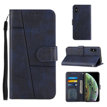 Load image into Gallery viewer, Stitching Calf Texture Buckle Horizontal Flip Leather Case with Holder &amp; Card Slots &amp; Wallet &amp; Lanyard, For iPhone 12 mini, For iPhone 11, For iPhone 11 Pro, For iPhone 11 Pro Max, For iPhone XS / X, For iPhone XR, For iPhone XS Max                    ...