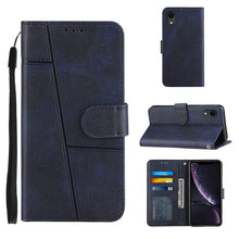 Load image into Gallery viewer, Stitching Calf Texture Buckle Horizontal Flip Leather Case with Holder &amp; Card Slots &amp; Wallet &amp; Lanyard, For iPhone 12 mini, For iPhone 11, For iPhone 11 Pro, For iPhone 11 Pro Max, For iPhone XS / X, For iPhone XR, For iPhone XS Max                    ...