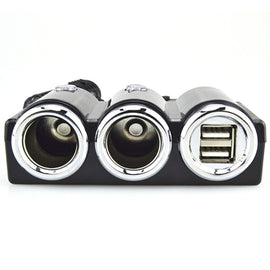 DC 12V / 24V Dual USB Multi Female Car Cigarette Lighter Splitter Socket Adapter Charger Socket Power Adapter / Charger, DC 12V / 24V 2 Socket