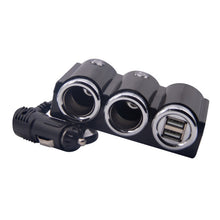 Load image into Gallery viewer, DC 12V / 24V Dual USB Multi Female Car Cigarette Lighter Splitter Socket Adapter Charger Socket Power Adapter / Charger, DC 12V / 24V 2 Socket