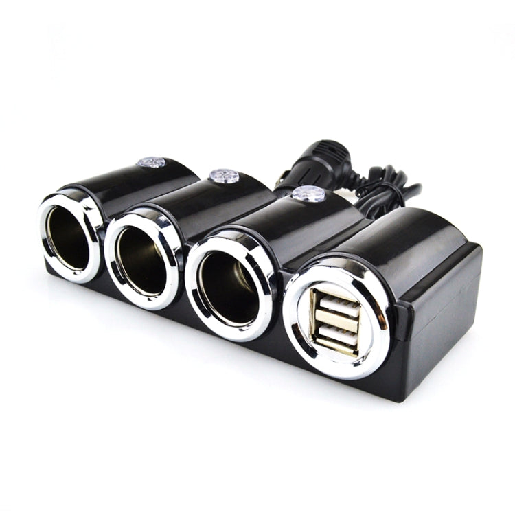 Car Cigarette Lighter Socket Splitter Dual USB Port Car Charger 3-Way Adapter, 1503