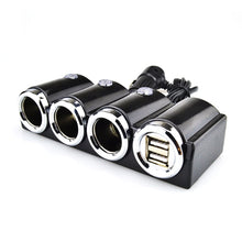Load image into Gallery viewer, Car Cigarette Lighter Socket Splitter Dual USB Port Car Charger 3-Way Adapter, 1503