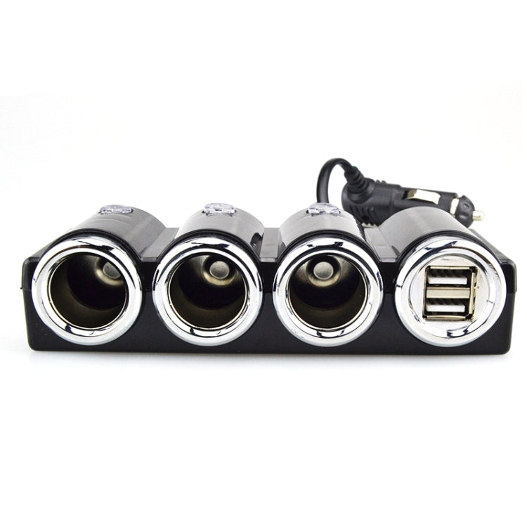 Car Cigarette Lighter Socket Splitter Dual USB Port Car Charger 3-Way Adapter, 1503