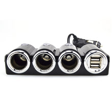 Load image into Gallery viewer, Car Cigarette Lighter Socket Splitter Dual USB Port Car Charger 3-Way Adapter, 1503