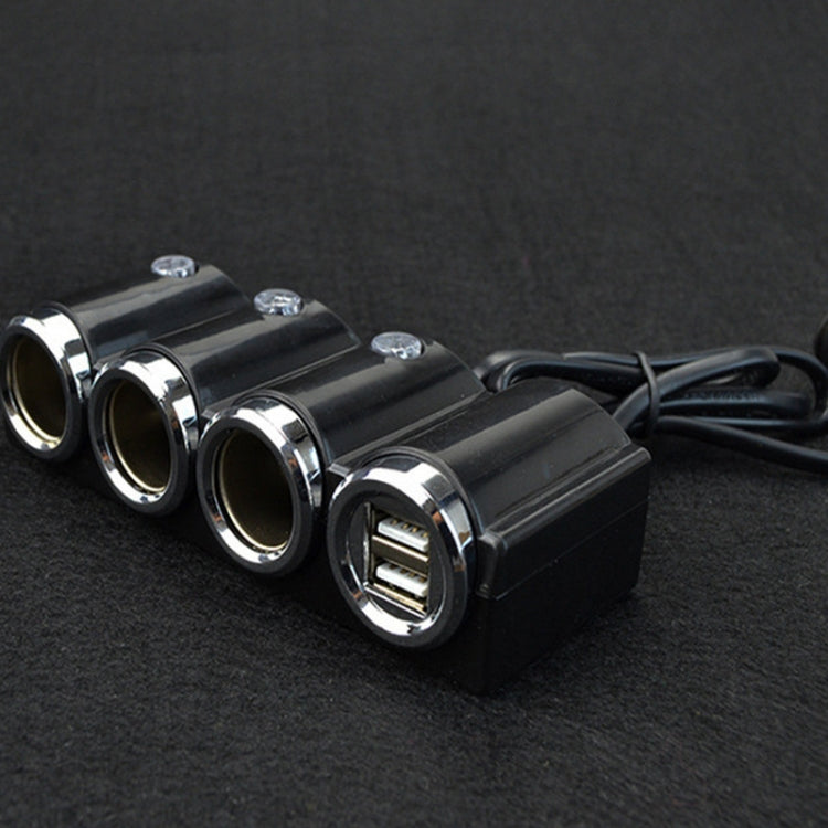 Car Cigarette Lighter Socket Splitter Dual USB Port Car Charger 3-Way Adapter, 1503
