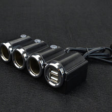 Load image into Gallery viewer, Car Cigarette Lighter Socket Splitter Dual USB Port Car Charger 3-Way Adapter, 1503