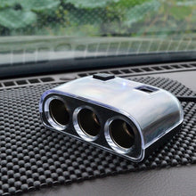 Load image into Gallery viewer, Car Cigarette Lighter Splitter Adapter 3 Socket Cigarette Lighter Splitter Dual USB Car Charger On/Off Switches 12V Car Splitter Adapter, 1505