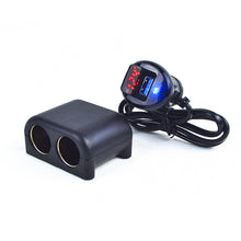 Load image into Gallery viewer, Cigarette Lighter Adapter 2 Socket Cigarette Lighter Splitter with LED Voltage Display USB Car Charger Adapter, 2 Socket