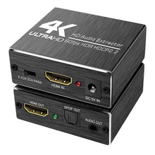 Load image into Gallery viewer, AY78V20 4K 60Hz HDMI 2.0 Audio Splitter 5.1 ARC HD-MI Audio Extractor HDCP 2.2 HDR10 Audio Converter 4K HD-MI Optical TOSLINK SPDIF