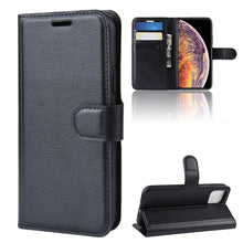 Load image into Gallery viewer, Litchi Skin PU Leather Wallet Stand Mobile Casing for iPhone XI Max （2019）