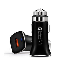 Load image into Gallery viewer, LZ-328 Safety Hammer Type QC3.0 USB + USB-C / Type-C Fast Charging Car Charger