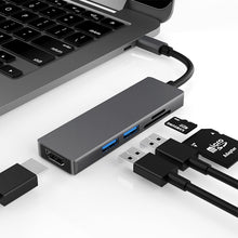 Load image into Gallery viewer, 5 in 1 Type-c to HDMI + 2 x USB 3.0 + SD / TF Card Slot HUB Adapter, HDMI + 2 x USB 3.0 + SD / TF Card Slot