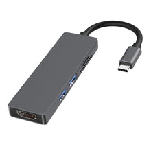 Load image into Gallery viewer, 5 in 1 Type-c to HDMI + 2 x USB 3.0 + SD / TF Card Slot HUB Adapter, HDMI + 2 x USB 3.0 + SD / TF Card Slot