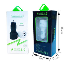 Load image into Gallery viewer, TE-092 36W Dual QC3.0 USB Fast Car Charger, TE-092